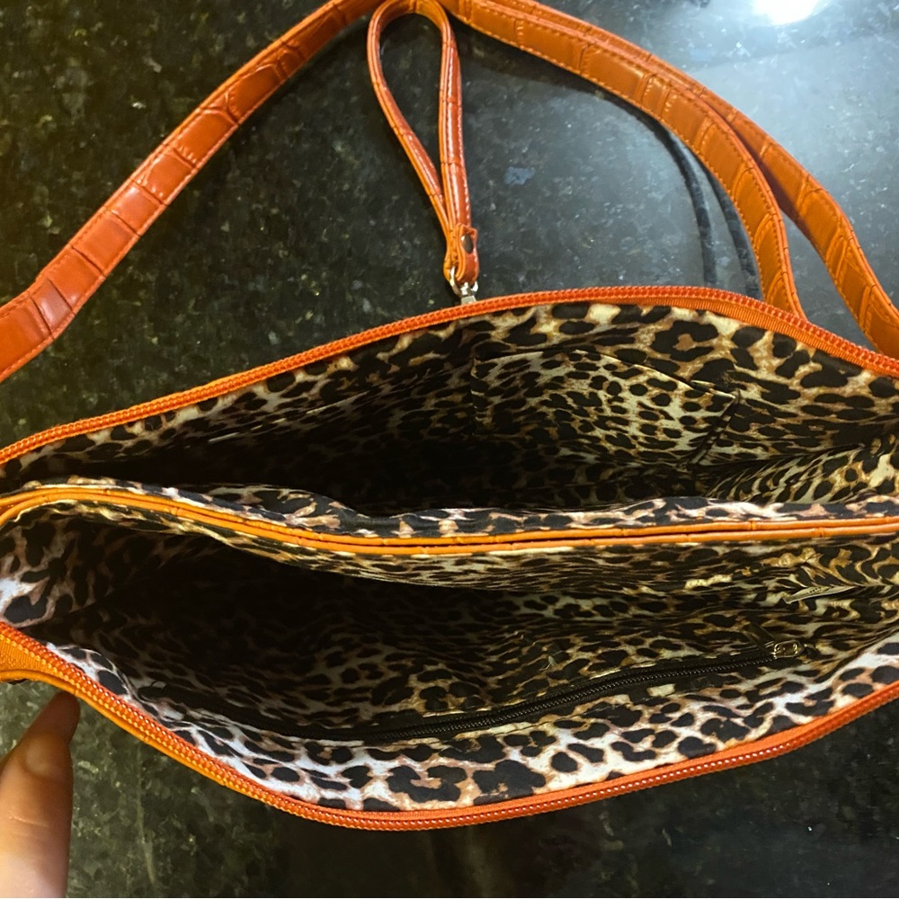Rusty Orange Crocodile Skin Purse/Clutch - Picture 3 of 7